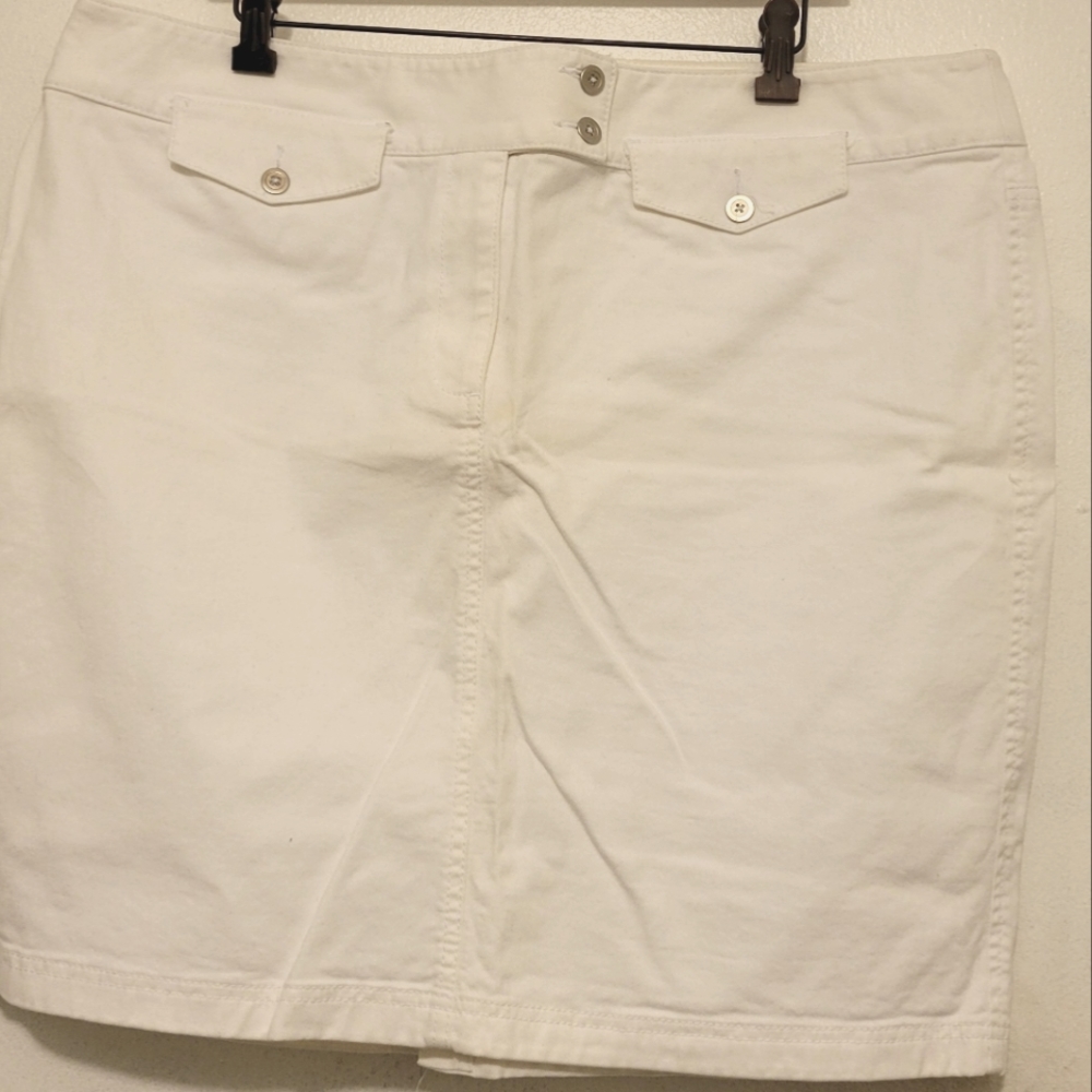 Loft White Denim Skirt sz 18